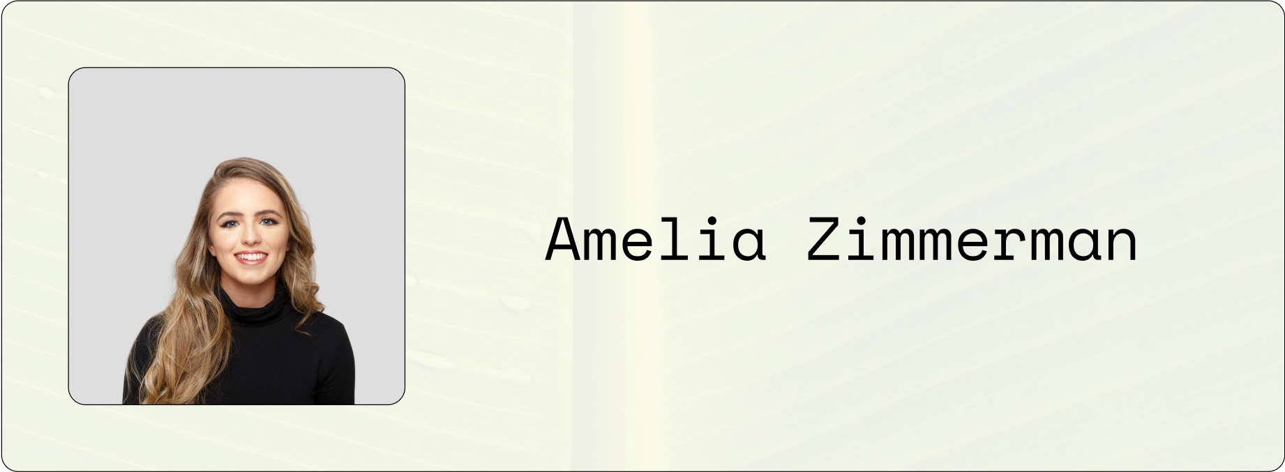 Amelia Zimmerman headshot, freelance content writer for climate tech