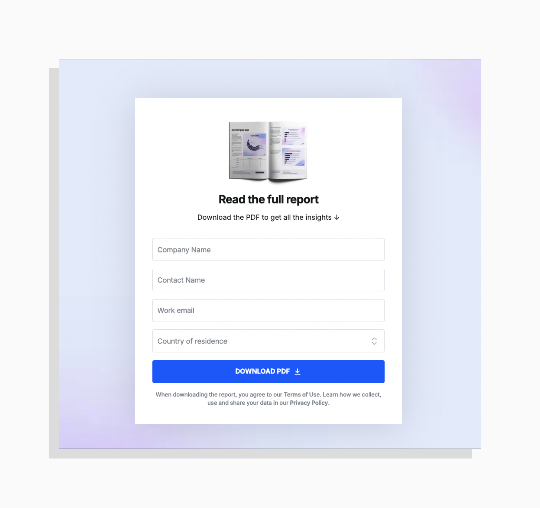 Example of a sign up form for gated content: Ravio's compensation trends 2024 report