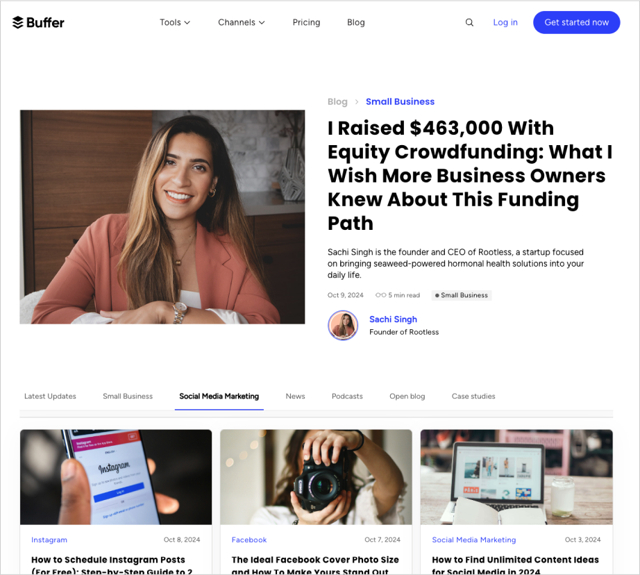 Buffer content pillar example