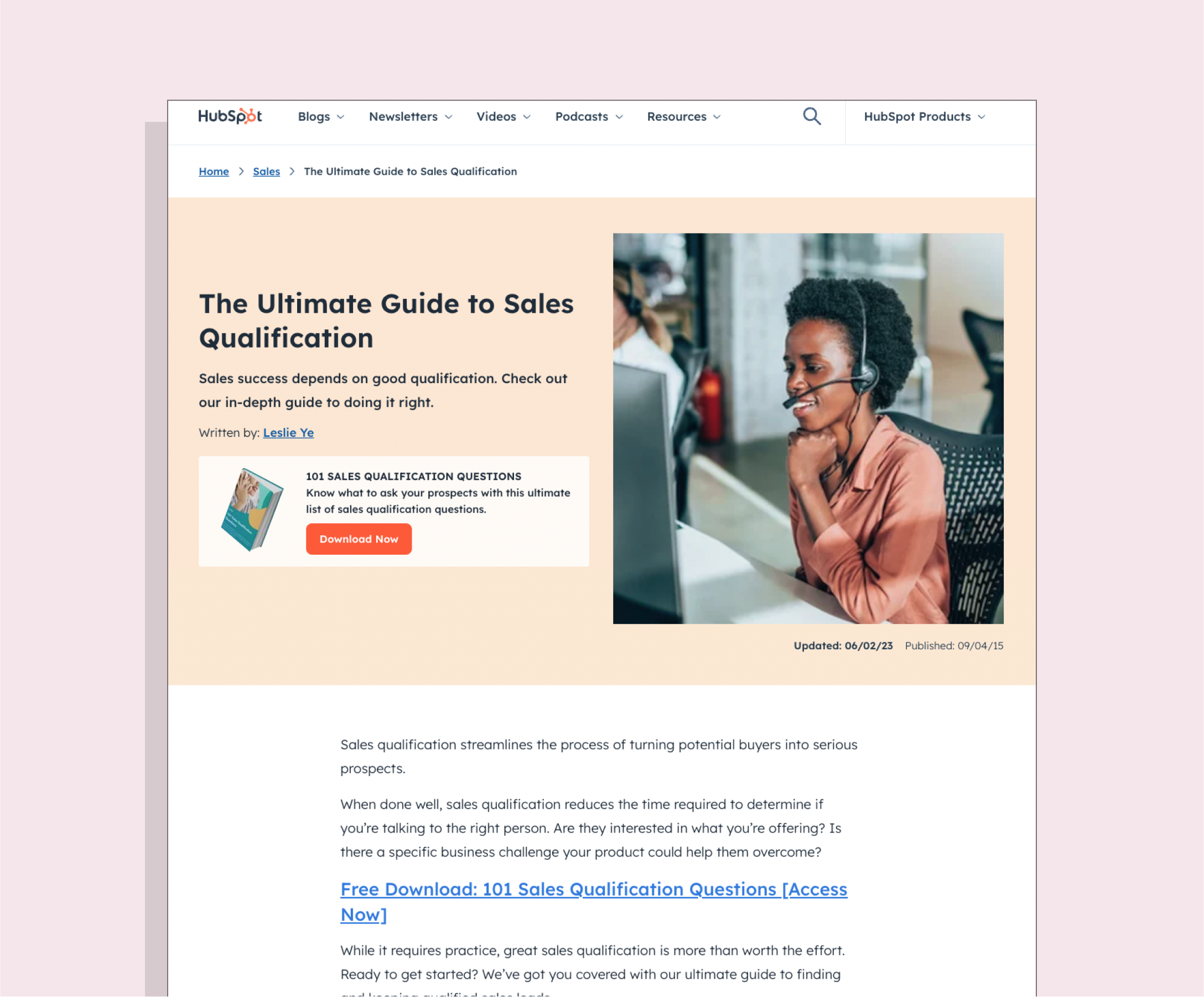 Hubspot pillar page example