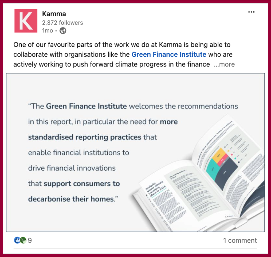 Subject matter expert content example: Kamma's original research report on climate transition plans for mortgage lenders