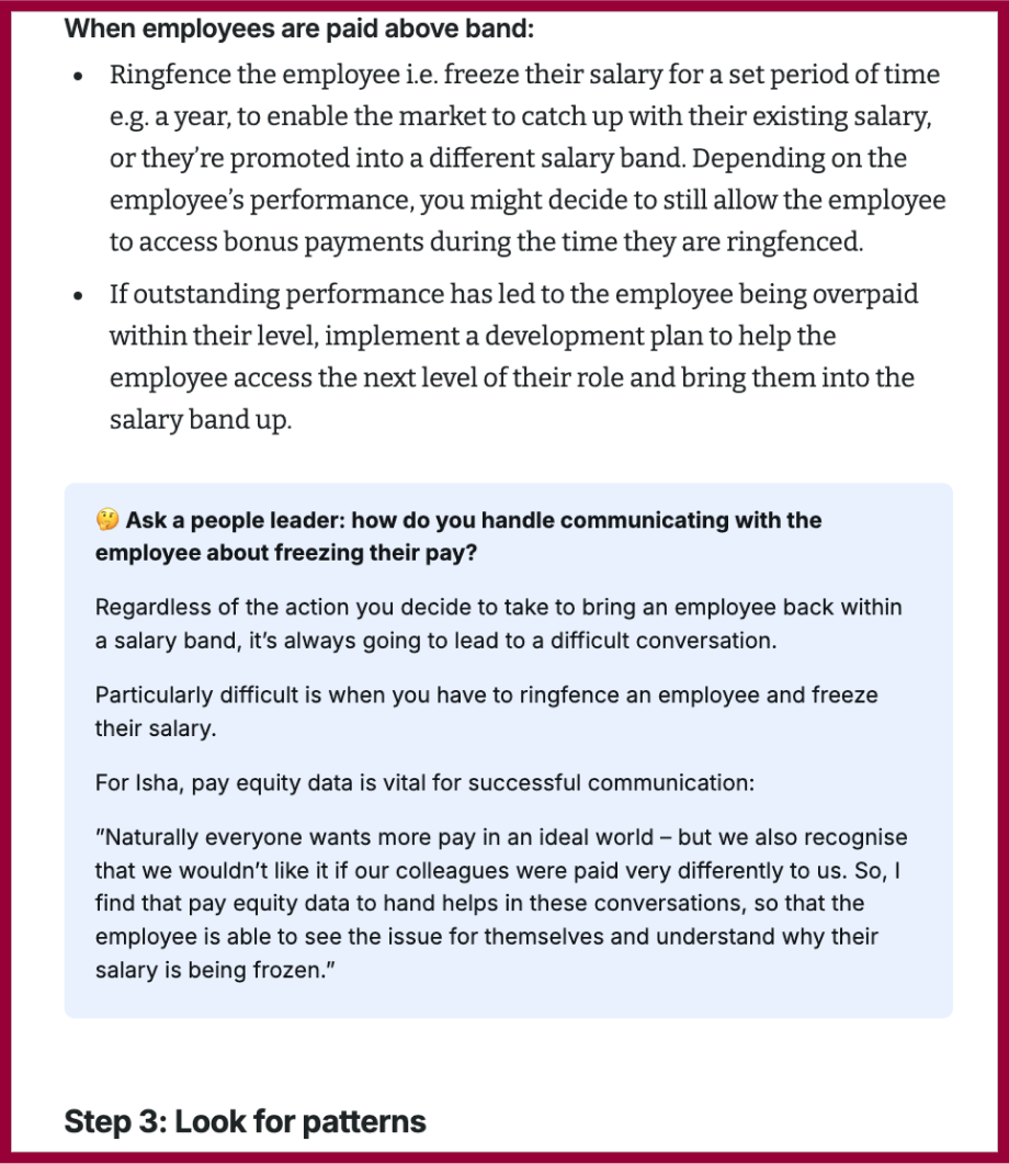 Subject matter expert content example: Ravio's people leader callouts