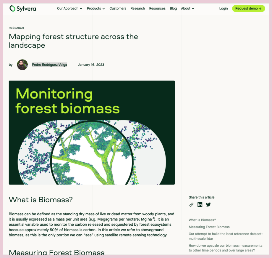 Subject matter expert content example: Sylvera