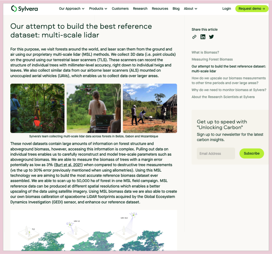 Subject matter expert content example: Sylvera