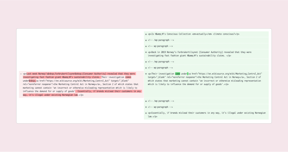 Content refresh example: hm conscious collection – updating outdated information
