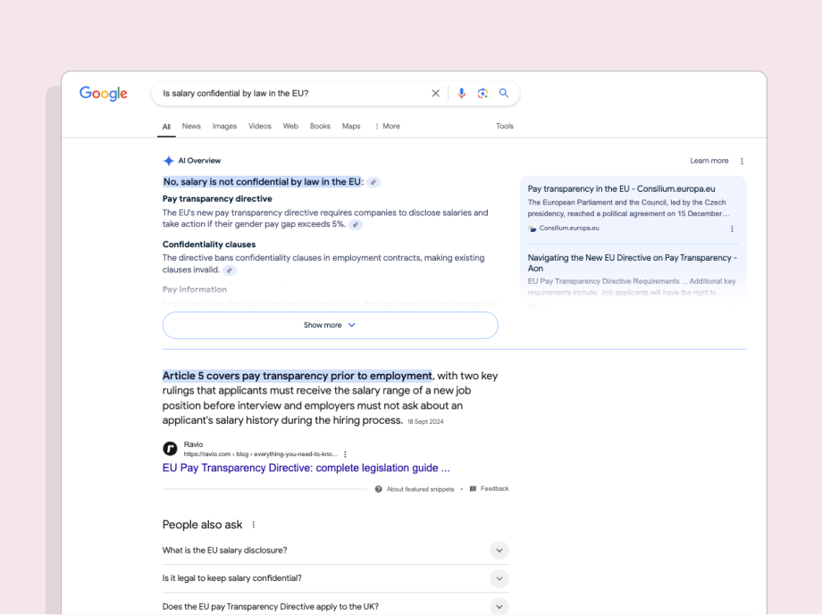 Content refresh example: Ravio's EU Pay Transparency Directive blogs