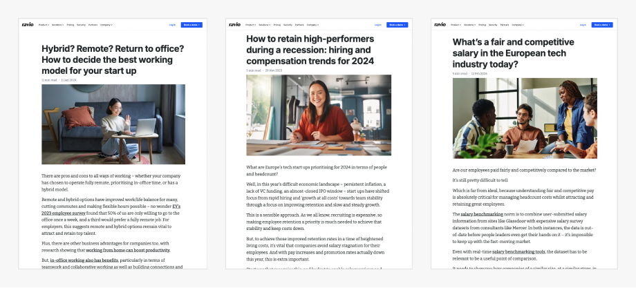 Content repurposing example: Ravio's compensation trends report
