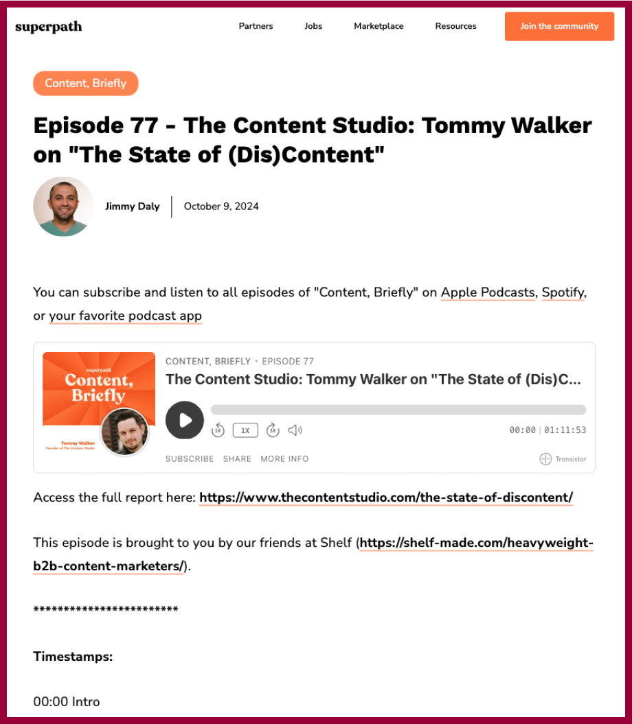 Content repurposing example: The State of (Dis)Content report