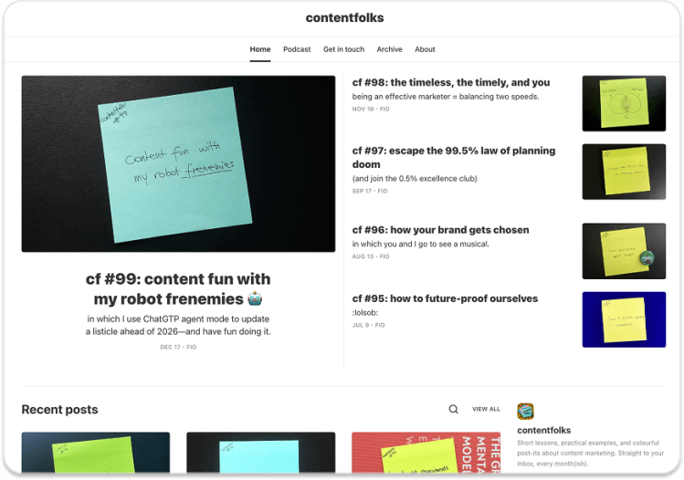 Best content marketing newsletters: Content Folks