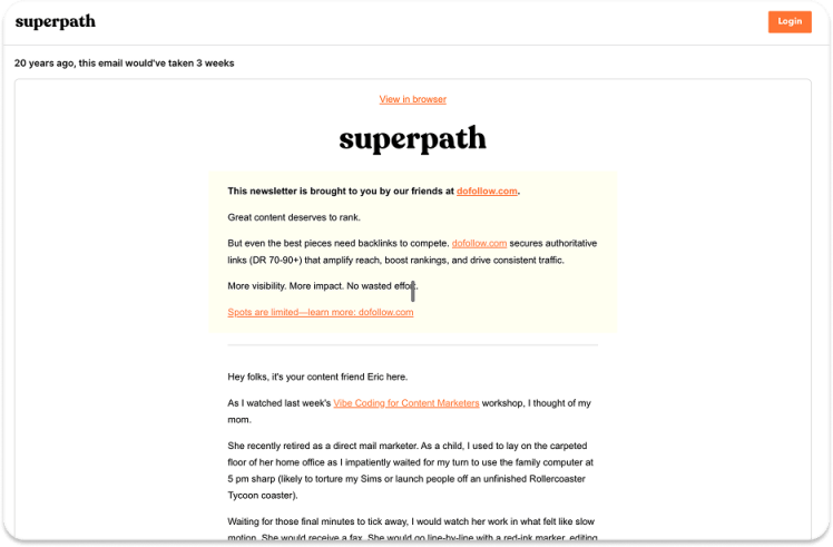 Best content marketing newsletters: Superpath