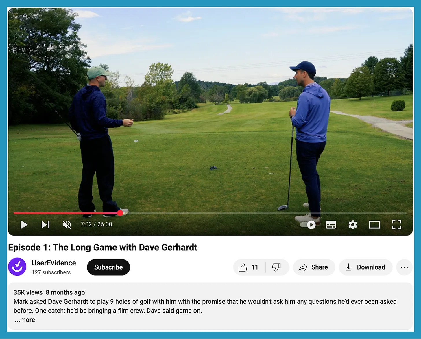 Content type: video. Example: UserEvidence The Long Game.