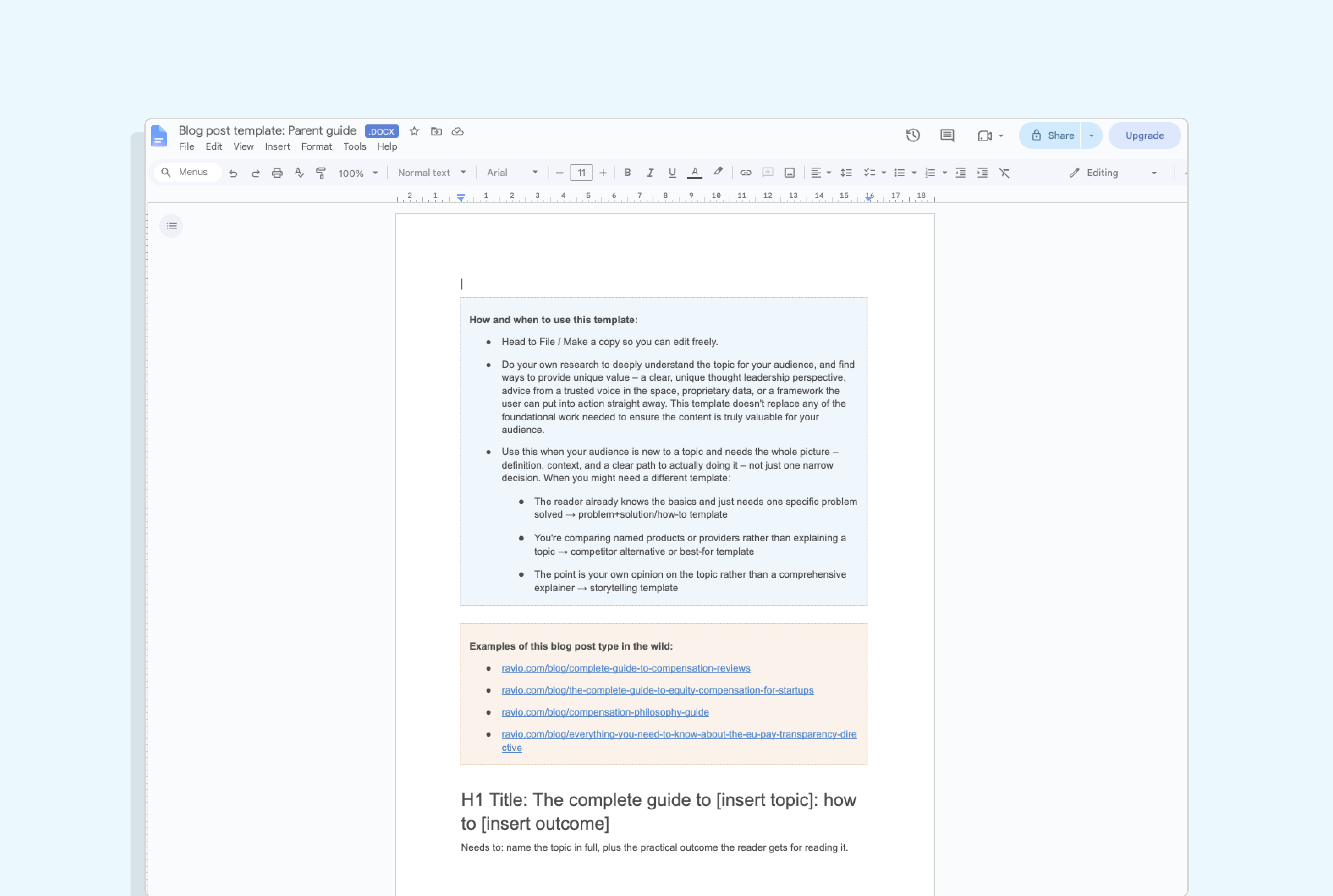 Blog post template: parent guide