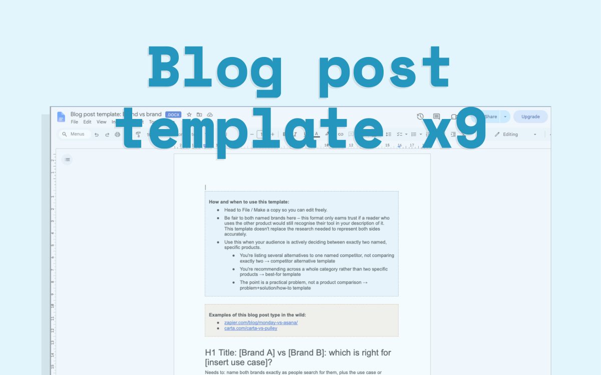 Free blog post template pack